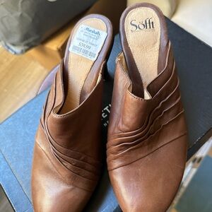 Sofft Brown Leather Mules